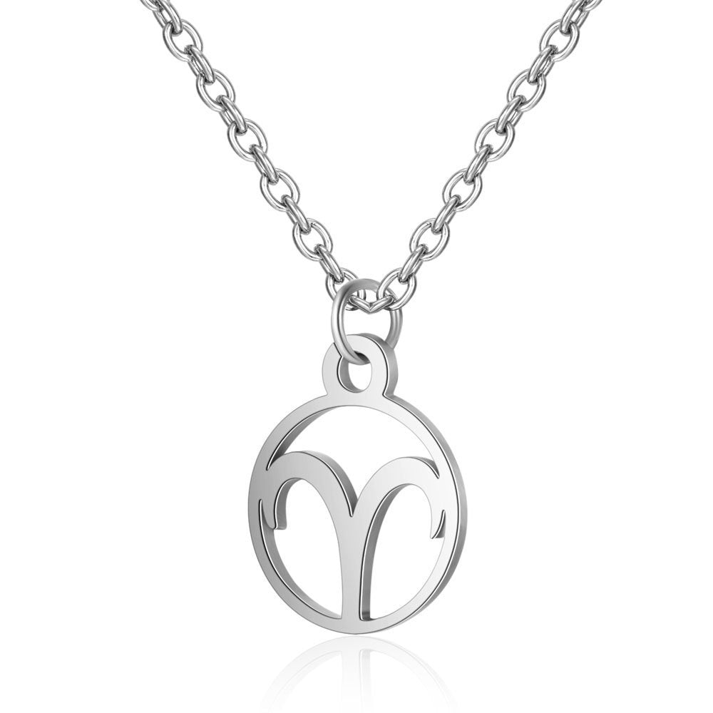 Wholesale Zodiac Pendant Titanium Steel Necklace